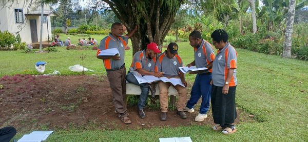 A Community Curriculum session in the community. Catholic Diocese of Goroka, Kefamo, Eastern Highlands. May 2026.