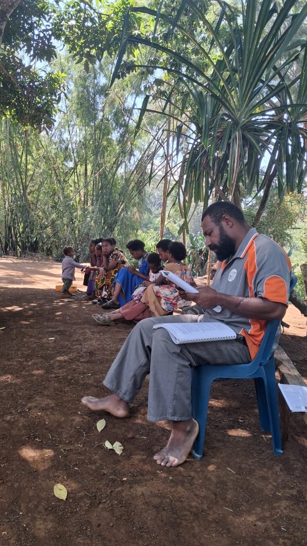 A Community Curriculum session in the community. Foursquare Church, Lower Asaro, Eastern Highlands. July 2026.