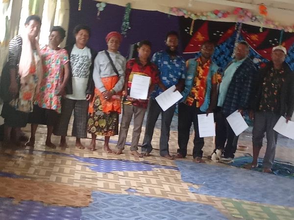 A Community Curriculum session in the community. Gutnius Lutheran Church, Takamanda, Enga. June 2026.