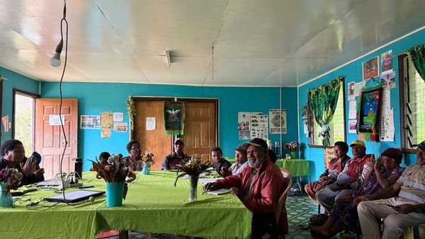 Weekly facilitators meeting during community rollout. Maunkui (SDA), Maku, Simbu. June 2026.
